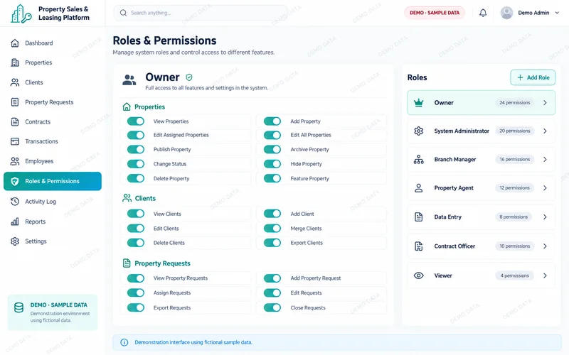 Roles and permissions