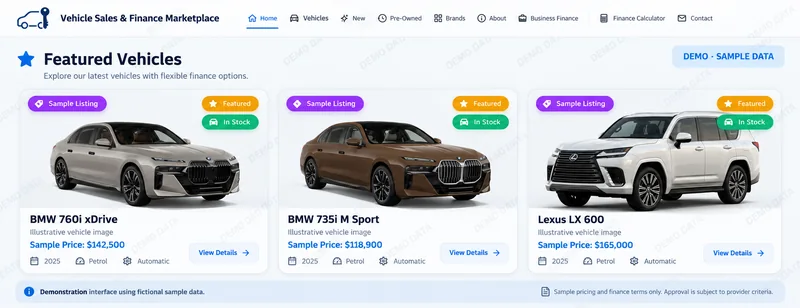 Vehicle listings on the car platform