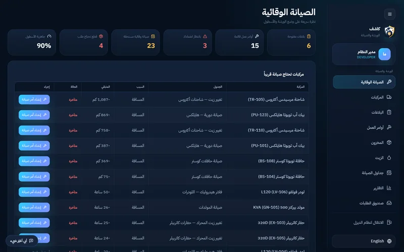 الصيانة المستحقة